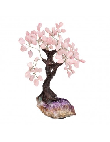 Medium Rose Quartz Tree with Amethyst...
