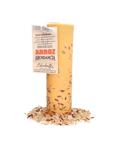 Bougie rituelle Abondance avec du riz