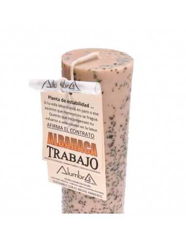 Vela Artesanal con Albahaca - Trabajo