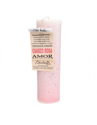 Vela Ritual de Amor com Quartzo Rosa