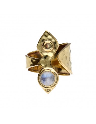 Bague en bronze avec pierre de lune...