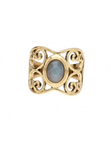 Bronze Ring with Labradorite -9-