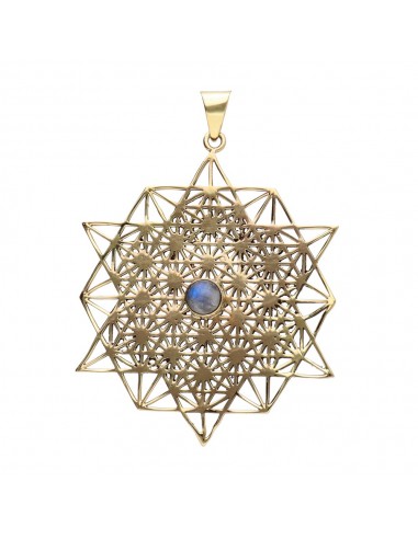 Pendentif en bronze avec minéraux -43-