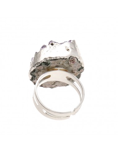 Amethyst Druse Ring in Silver Plating