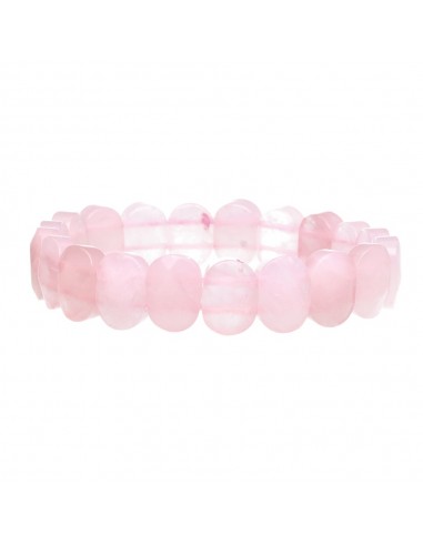 Pulseira Oval Facetada de Quartzo Rosa