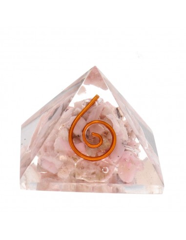 Resin Pink Opal Pyramid with Spiral...