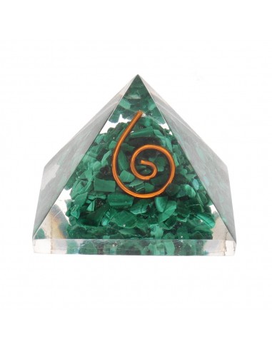 Malachite Pyramid in Resin with...