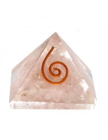 Pyramide de quartz rose en résine...