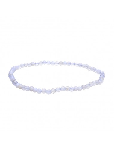 Pulseira de calcedónia facetada de 3 mm
