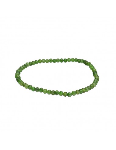 Pulsera Facetada de Diópsido Cromada 3mm