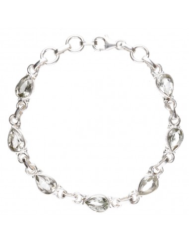 Pulseira Gotas de Ametista Verde em...