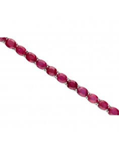 Pulseira de rubi facetada...