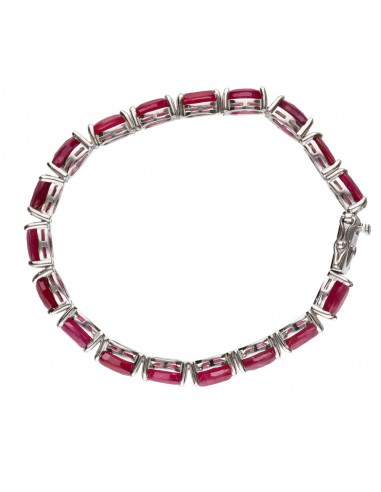 Faceted Ruby Bracelet in Sterling...