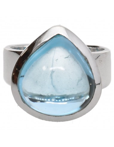 Anillo de Topacio Azul en Plata de...