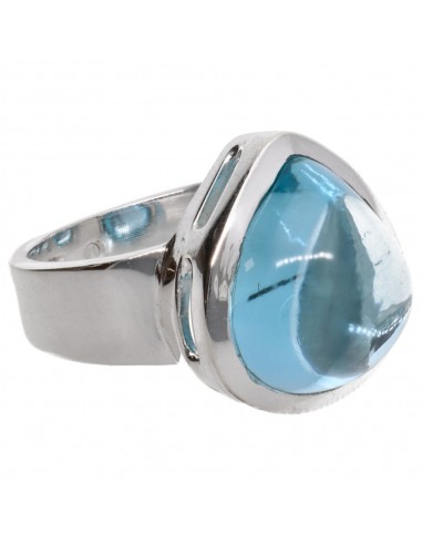 Anillo de Topacio Azul en Plata de...