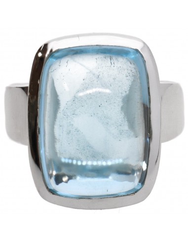 Anillo de Topacio Azul en Plata de...