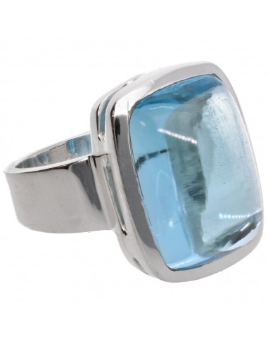 Anillo de Topacio Azul en Plata de...