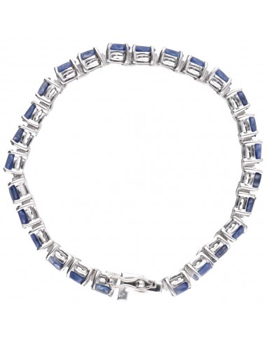Pulsera de Zafiro Facetada en Plata...