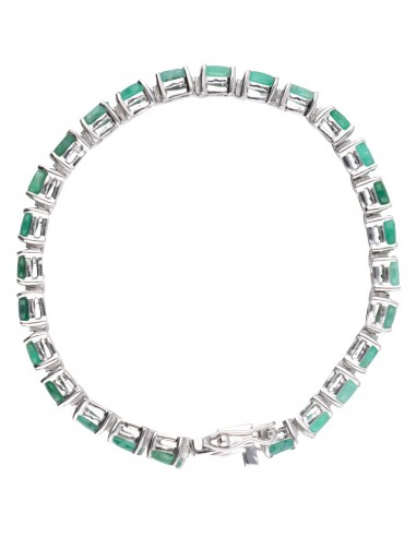 Bracelet en argent 925 avec émeraude...
