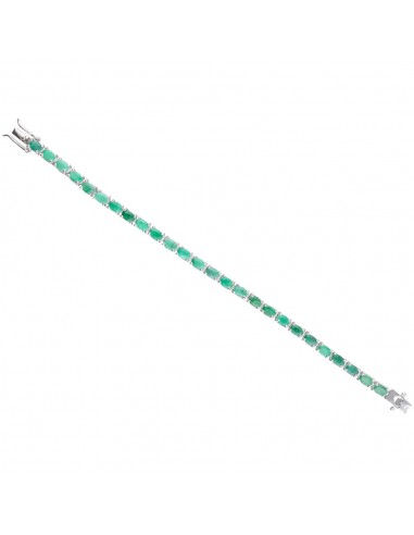 Bracelet en argent 925 avec émeraude...