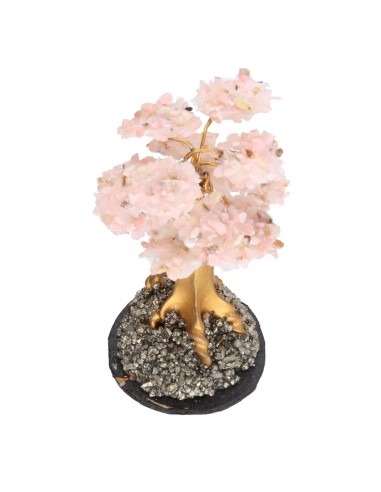 Mini arbre en opale rose avec base en...