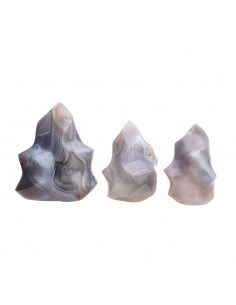 Figures en agate polie