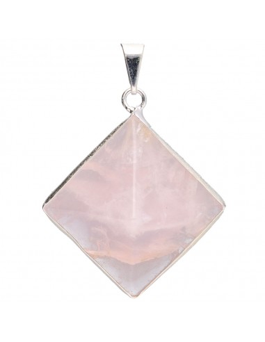 Colgante Pirámide de Cuarzo Rosa en...