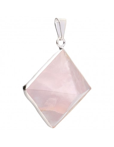 Rose Quartz Pyramid Pendant with...