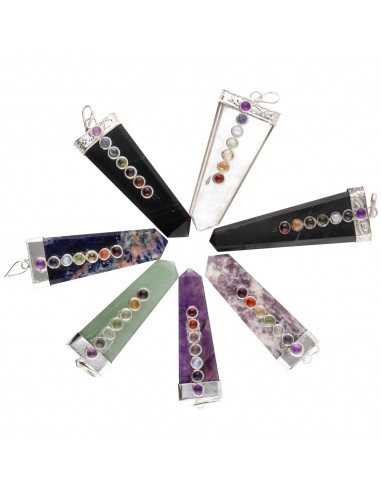 Pendentif argenté en Sodalite avec...