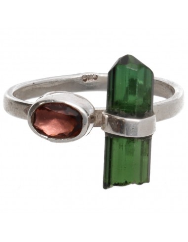 Anel Turmalina Verde e Turmalina Rosa...