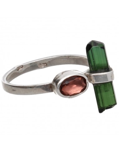 Anel Turmalina Verde e Turmalina Rosa...