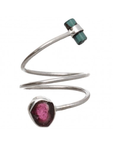 Bague en argent 925 avec tourmaline...
