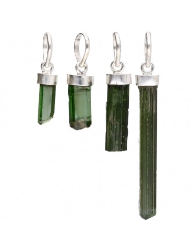 Pendentif Tourmaline verte brute en...