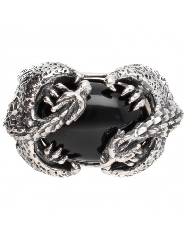 Bague Dragons en argent 925 avec Onyx