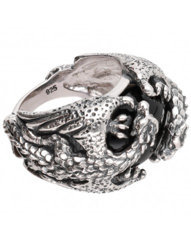 Bague Dragons en argent 925 avec Onyx