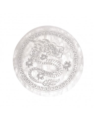Circular Dragon Selenite Plate