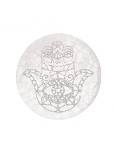 Placa circular de Selenite Mão de Fátima