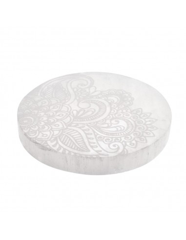 Placa Circular de Selenita Flores