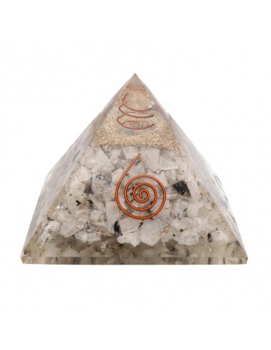 Resin Moonstone Orgonite Pyramid with...