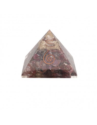 Pyramide d'Orgonite Rubis en Résine...
