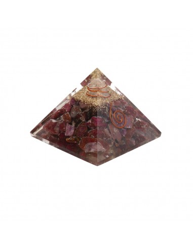 Pyramide d'Orgonite Rubis en Résine...