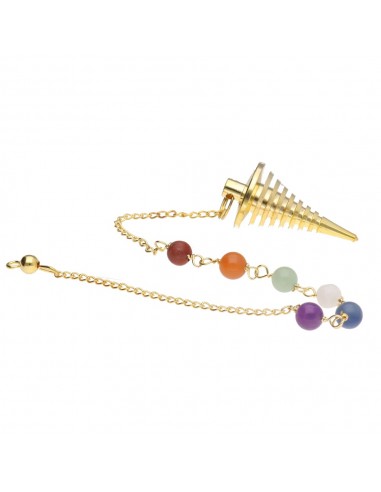 Péndulo Cónico de Bronce con Chakras...