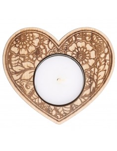 Portavelas Corazón Flores 2