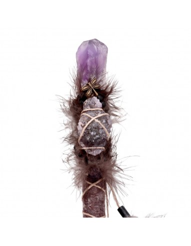 Amethyst and Black Cyanite Pointed...