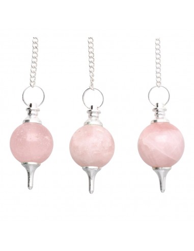 Pêndulo de Quartzo Rosa Mermet com...