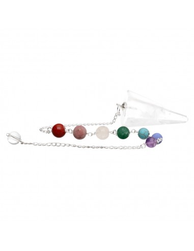 Faceted White Quartz Pendulum with...