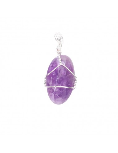 Roulé Pendentif d'améthyste en plaqué...