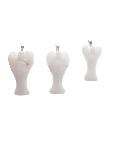 Pingente de anjo de quartzo leitoso