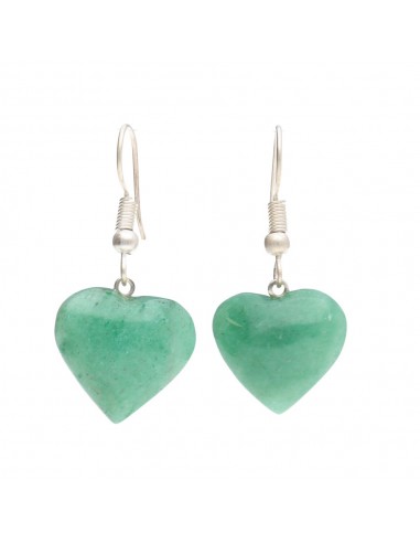 Boucles d'oreilles cœur en aventurine...