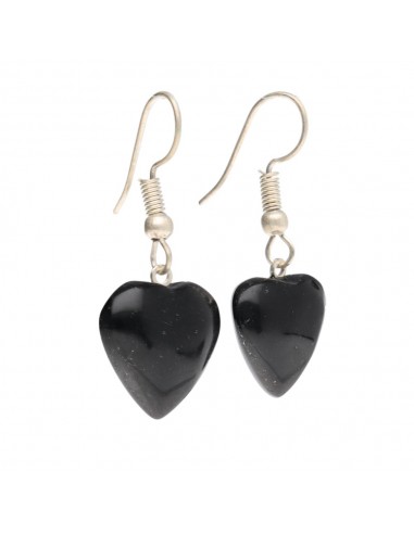 Boucles d'oreilles cœur en obsidienne...